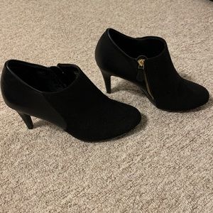 Black bootie heels